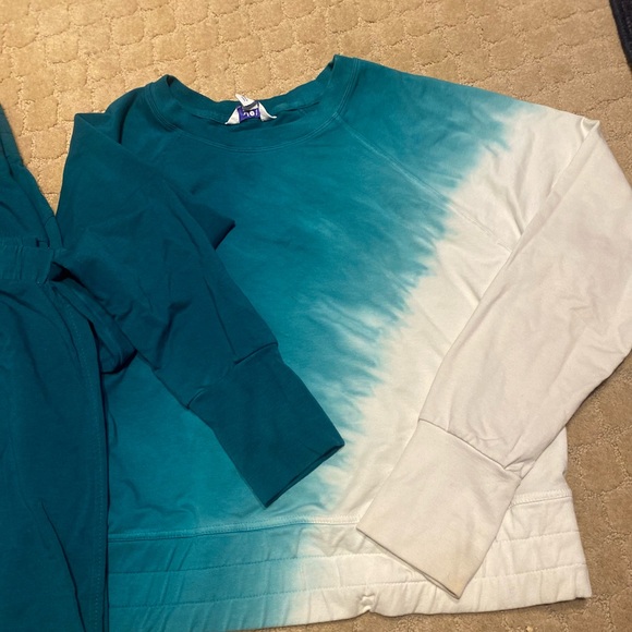 Joy Lab green ombré crew neck cropped sweater w/ Mid-Rise Terry Joggers NWOT - Picture 8 of 11